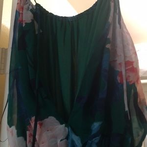 Green, open back, romper/jumpsuit